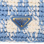 Prada Raffia Shoulder Bag Blue — view 5