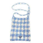 Prada Raffia Shoulder Bag Blue — view 2