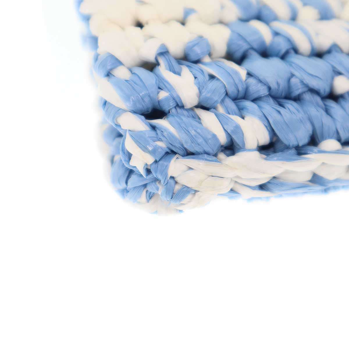 Prada Raffia Shoulder Bag Blue — view 6