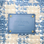 Prada Raffia Shoulder Bag Blue — view 3