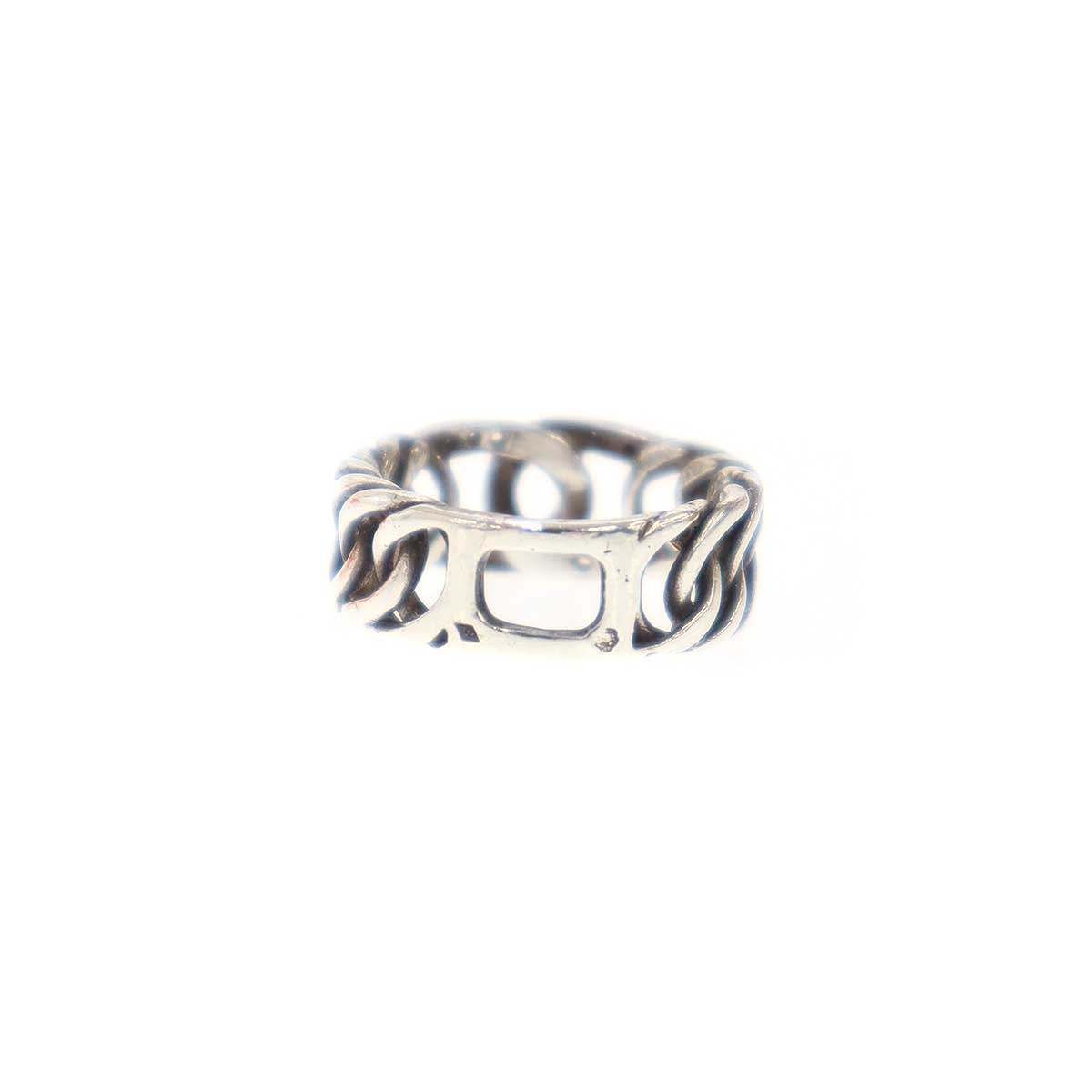 Hermes Vintage Horseshoe Chain Ring Silver — view 3
