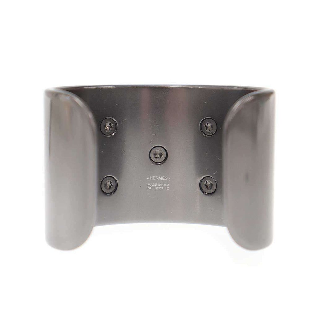 Hermes Collier de Chien Noir Bracelet de Bangle Black — view 3