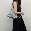 Bottega Veneta Intrecciato Sequin Chain Shoulder Bag Leather Silver Vintage