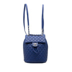 Chanel Quilted CC Logo Backpack Blue Lambskin