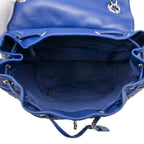 Chanel Quilted CC Logo Backpack Blue Lambskin — view 4