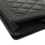 Chanel CC Logo Boy Chain Wallet Shoulder Bag Black Lambskin — view 4