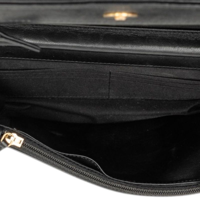 Chanel CC Logo Boy Chain Wallet Shoulder Bag Black Lambskin — view 7