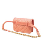 Chanel Quilted CC Logo Sunset on the Sea Waist Bag Pink Caviar Leather — view 2