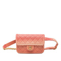 Chanel Quilted CC Logo Sunset on the Sea Waist Bag Pink Caviar Leather