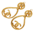 Chanel CC Logo Vintage Earrings Gold Plated — view 2
