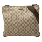 Gucci GG Supreme Crossbody Shoulder Bag Beige Brown