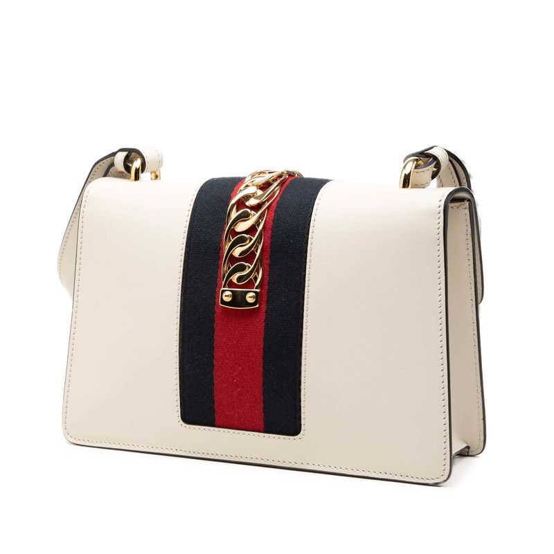 Gucci Sherry Line Sylvie Shoulder Bag White Leather — view 2