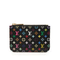 Louis Vuitton Monogram Multicolor Pochette Cles Coin Case Noir Black Leather