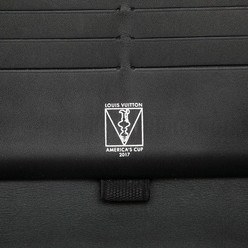 Louis Vuitton Damier Edge coating Luto Zippy Organizer Americas Cup Wallet Black — view 5