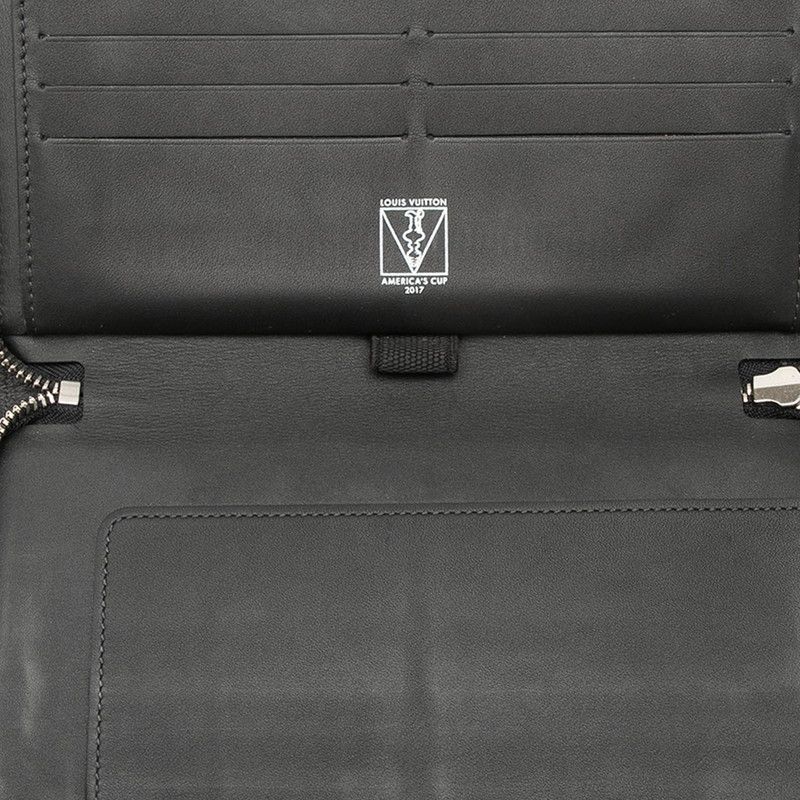 Louis Vuitton Damier Edge coating Luto Zippy Organizer Americas Cup Wallet Black — view 4