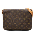Louis Vuitton Monogram Musette Tango Short Shoulder Bag Brown Leather
