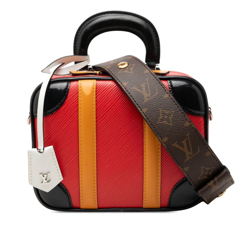Louis Vuitton Epi Vallisette BB 2-Way Shoulder Bag Rouge Red Black Leather