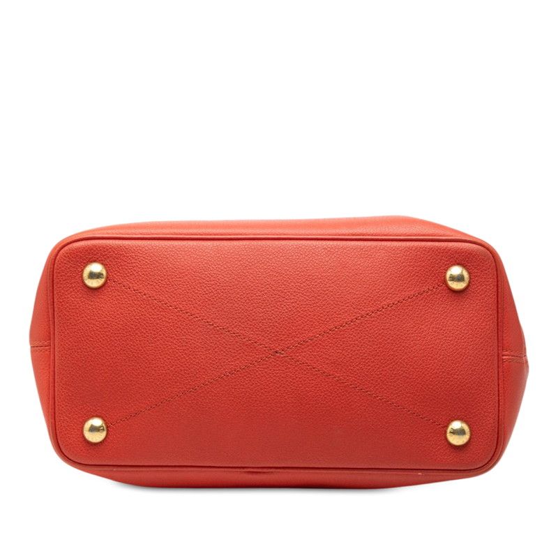 Louis Vuitton Monogram Empreinte Citadines PM Tote Shoulder Bag Orange Leather — view 3