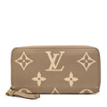 Louis Vuitton Monogram Empreinte Zippy Wallet Zip Around Tartrail Cream Beige