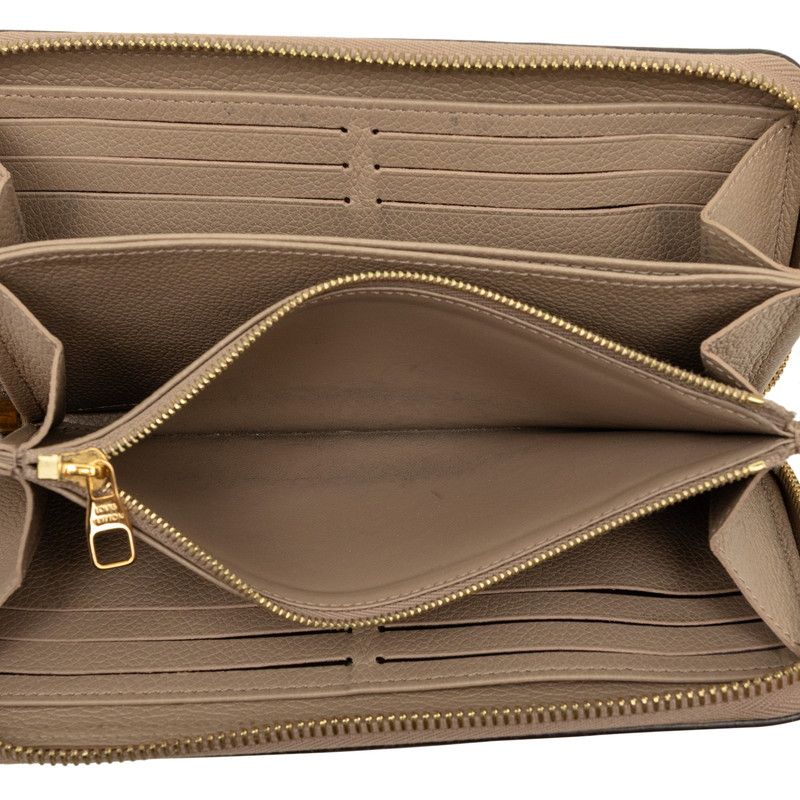 Louis Vuitton Monogram Empreinte Zippy Wallet Zip Around Tartrail Cream Beige — view 4