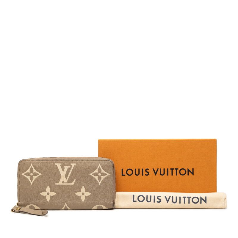 Louis Vuitton Monogram Empreinte Zippy Wallet Zip Around Tartrail Cream Beige — view 6