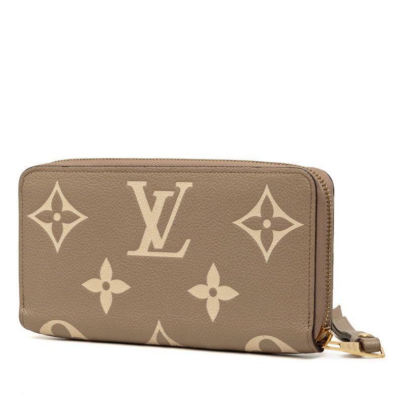 Louis Vuitton Monogram Empreinte Zippy Wallet Zip Around Tartrail Cream Beige — view 2