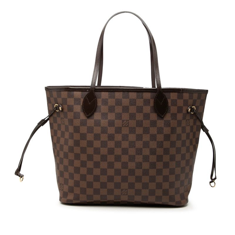 Louis Vuitton Damier Neverfull MM Tote Shoulder Bag Brown Leather