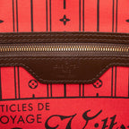 Louis Vuitton Damier Neverfull MM Tote Shoulder Bag Brown Leather — view 5