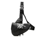 Dior Shawn Stussy Saddle Belt Bag Black Leather