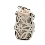 Loewe Anagram Cutout Pocket Crossbody Shoulder Bag White Leather Canvas — view 2