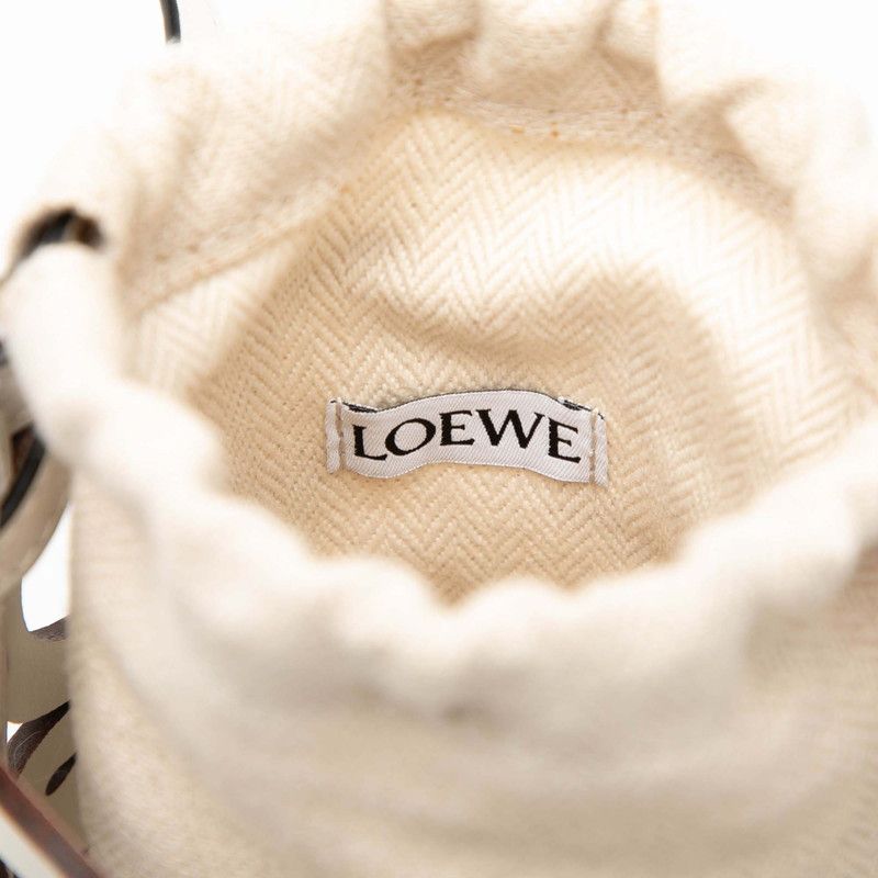 Loewe Anagram Cutout Pocket Crossbody Shoulder Bag White Leather Canvas — view 6