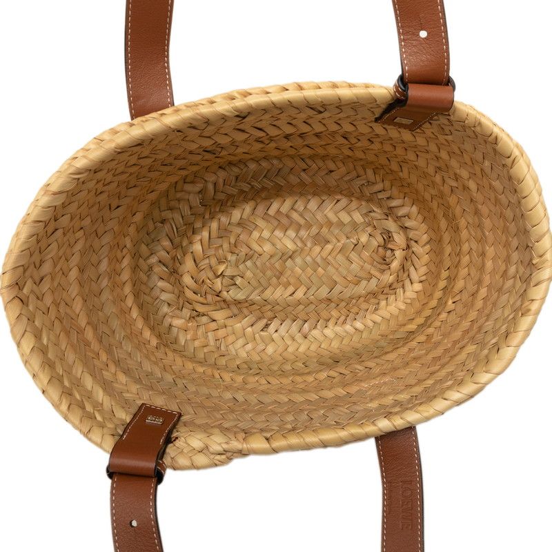 Loewe Basket Bag Small Handbag Bag Natural Brown Raffia Leather — view 4