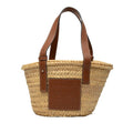 Loewe Basket Bag Small Handbag Bag Natural Brown Raffia Leather