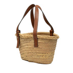 Loewe Basket Bag Small Handbag Bag Natural Brown Raffia Leather — view 2