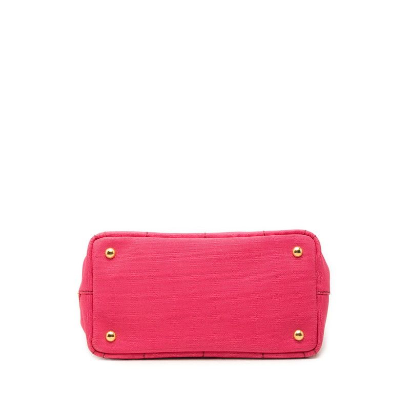 Prada Canapa Mini Shoulder Bag Pink Canvas — view 3