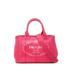 Prada Canapa Mini Shoulder Bag Pink Canvas