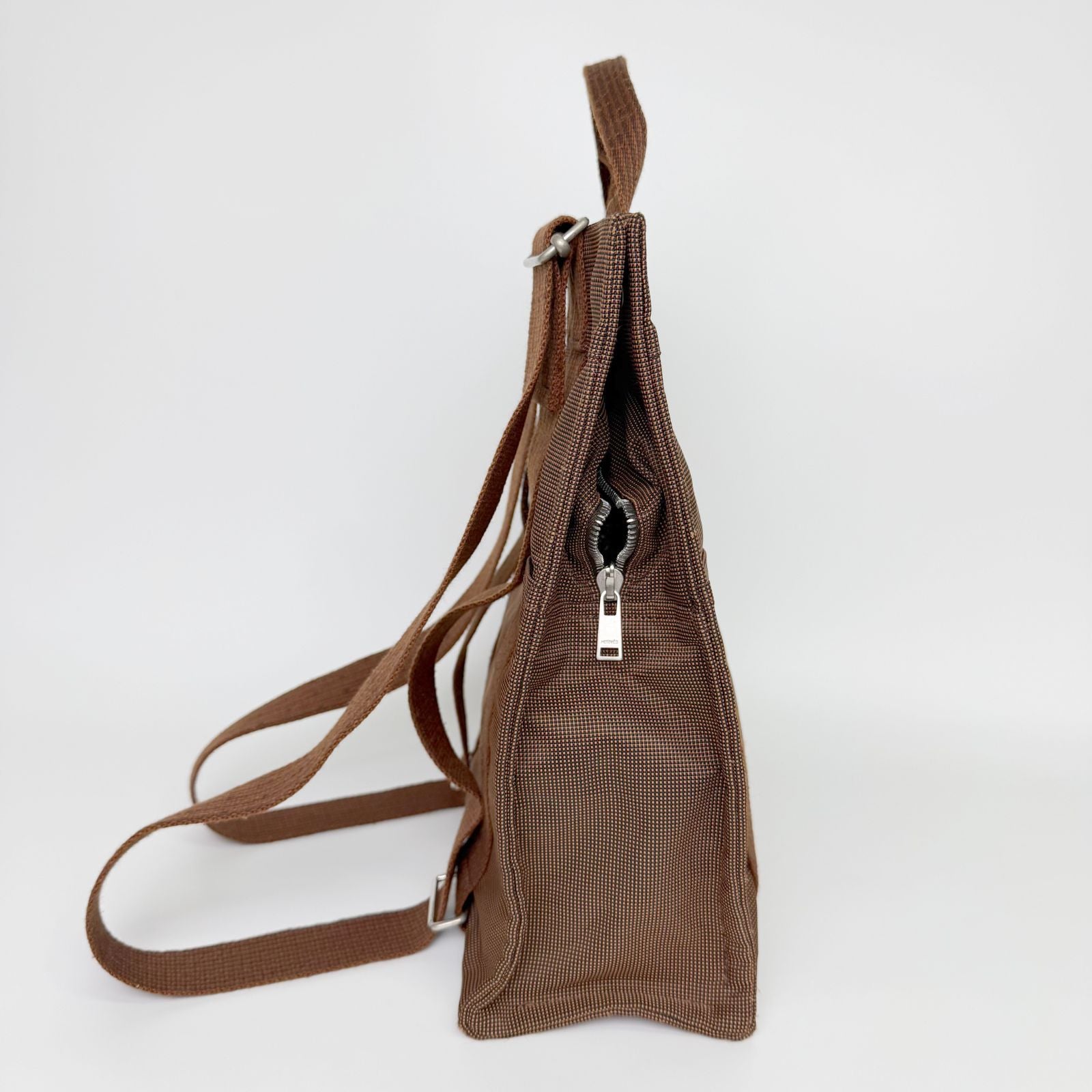 Hermes Her Line a Dos PM Backpack Canvas Brown Silver Vintage — view 5