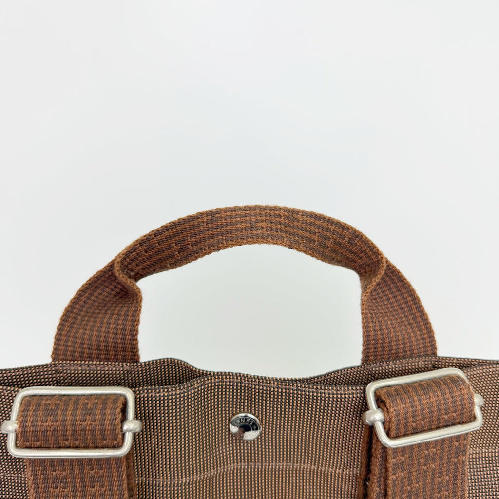 Hermes Her Line a Dos PM Backpack Canvas Brown Silver Vintage — view 7