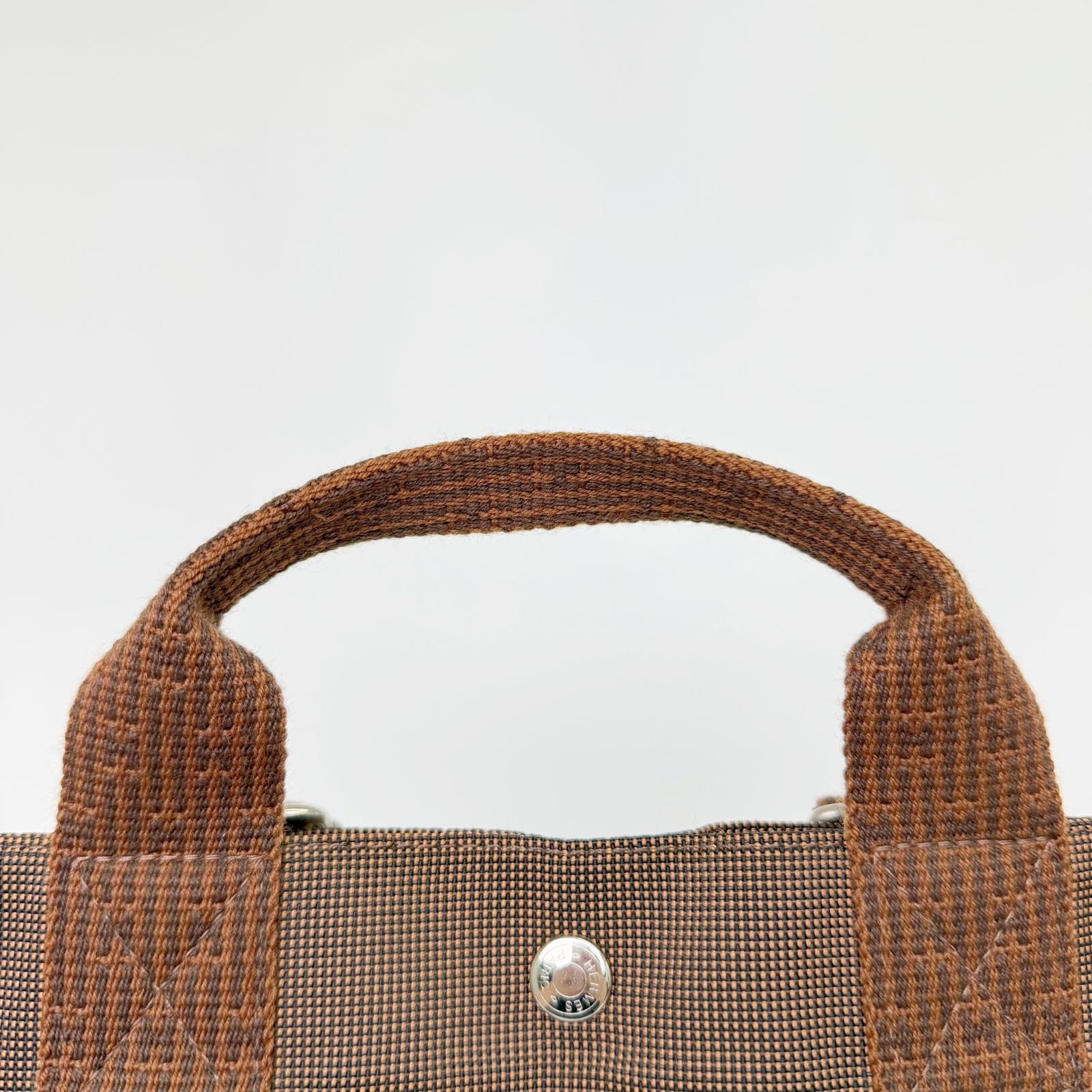 Hermes Her Line a Dos PM Backpack Canvas Brown Silver Vintage — view 6