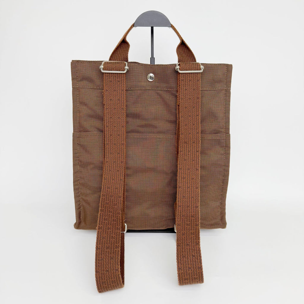Hermes Her Line a Dos PM Backpack Canvas Brown Silver Vintage — view 3