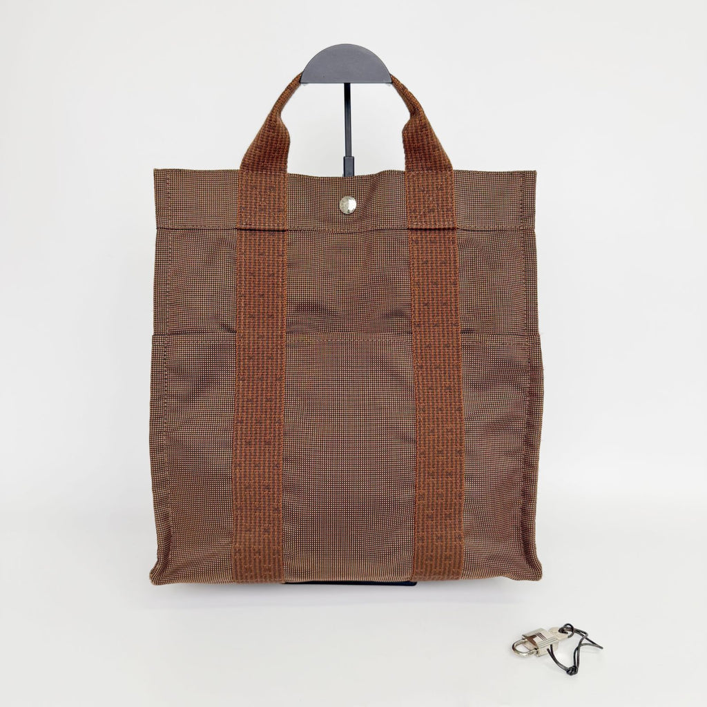 Hermes Her Line a Dos PM Backpack Canvas Brown Silver Vintage