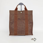 Hermes Her Line a Dos PM Backpack Canvas Brown Silver Vintage