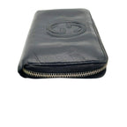 Gucci Soho Zip Around Wallet Billfold Coin Purse Leather Black Gold GG Logo — view 4