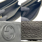 Gucci Soho Zip Around Wallet Billfold Coin Purse Leather Black Gold GG Logo — view 8