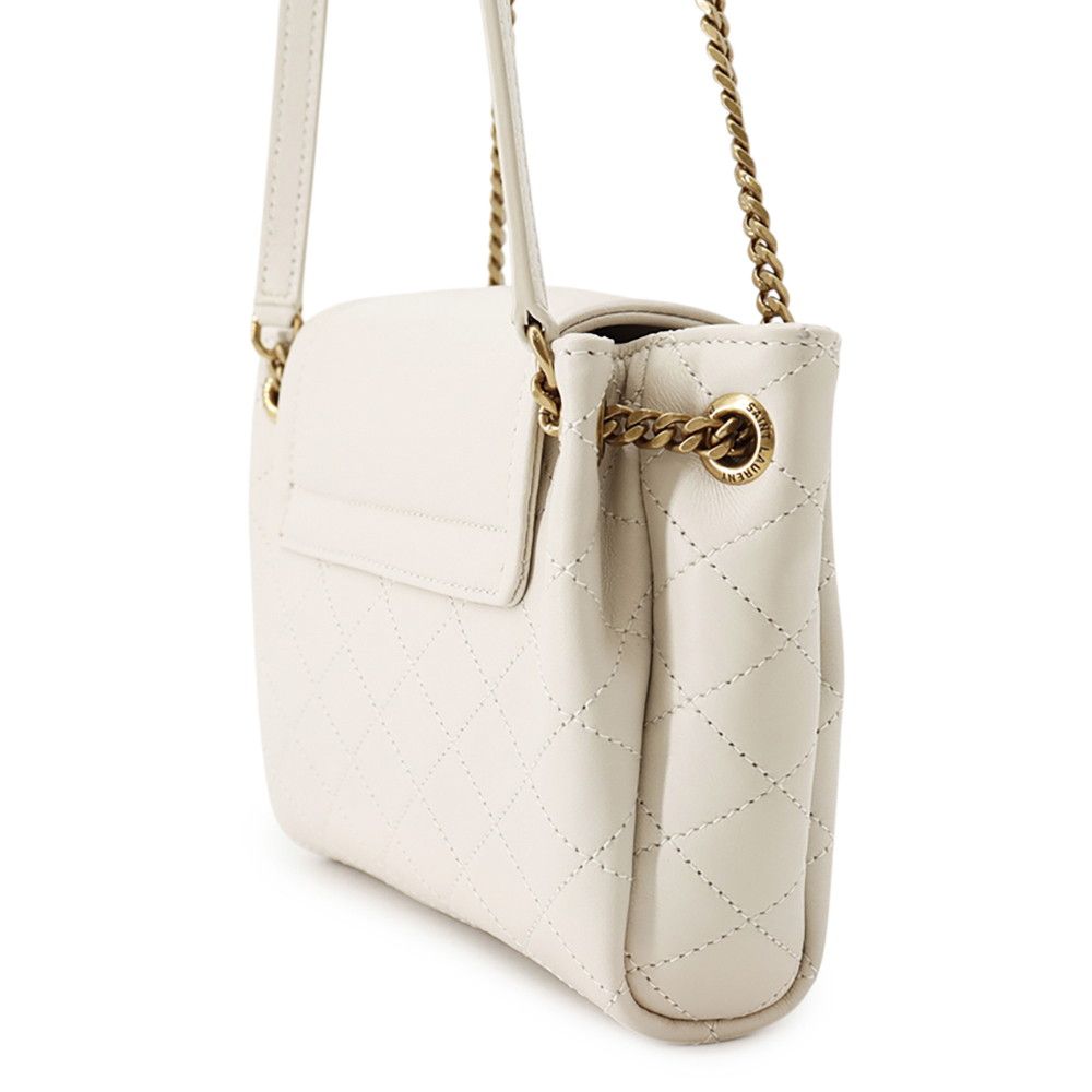 Saint Laurent Paris Chain Shoulder Bag Nolita Mini Lambskin White — view 2