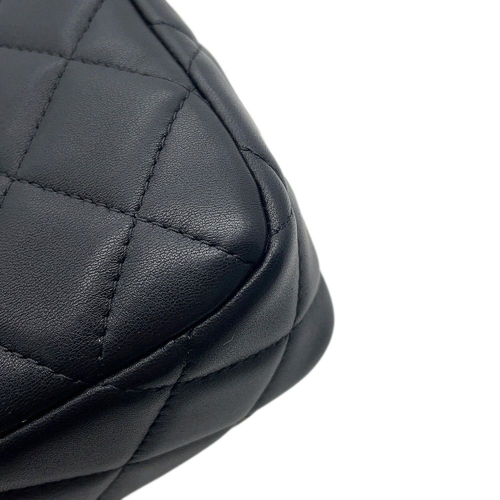Chanel Chain Shoulder Bag Quilted CC Logo Clutch Caviar Leather 2-Way Black — view 8