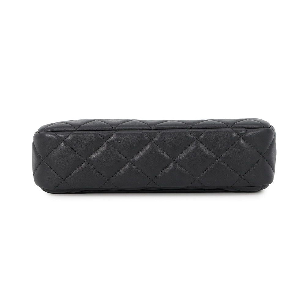 Chanel Chain Shoulder Bag Quilted CC Logo Clutch Caviar Leather 2-Way Black — view 3
