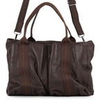 Hermes Tote Bag Caravan Horizontal MM Chocolat Chrome Voderma