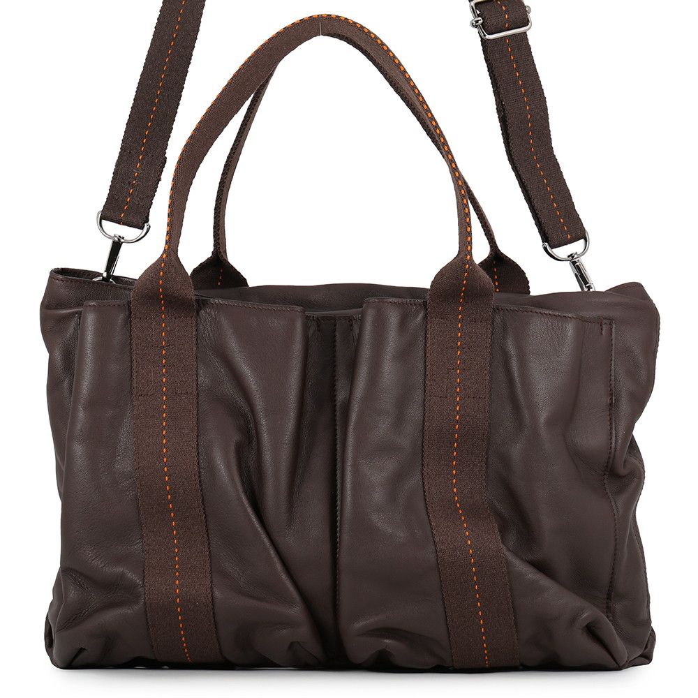 Hermes Tote Bag Caravan Horizontal MM Chocolat Chrome Voderma