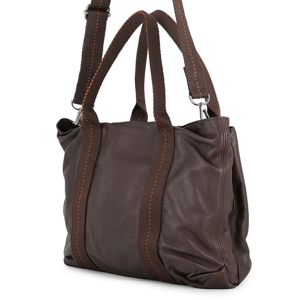 Hermes Tote Bag Caravan Horizontal MM Chocolat Chrome Voderma — view 2